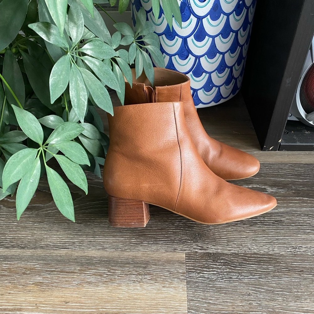 Anthropologie Brown Leather Ankle Boots
